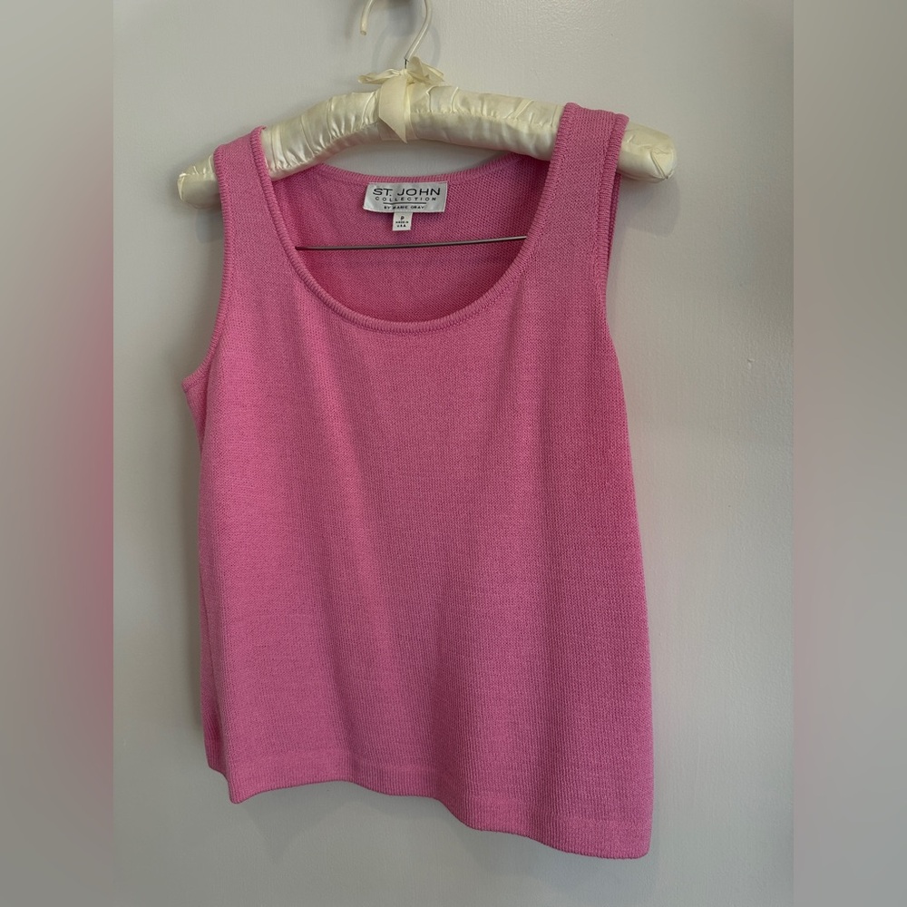 St. John Collection Vibrant Pink Sleeveless Blouse